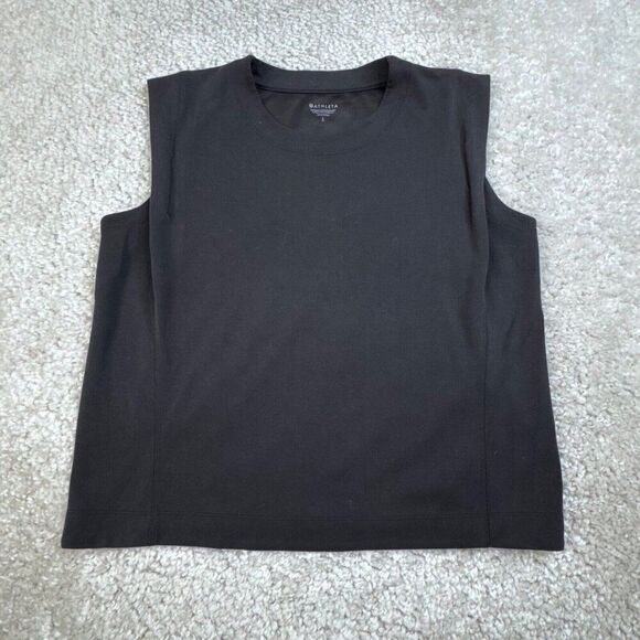 Athleta Seasoft Tank Sweatshirt Black - Picture 2 of 8